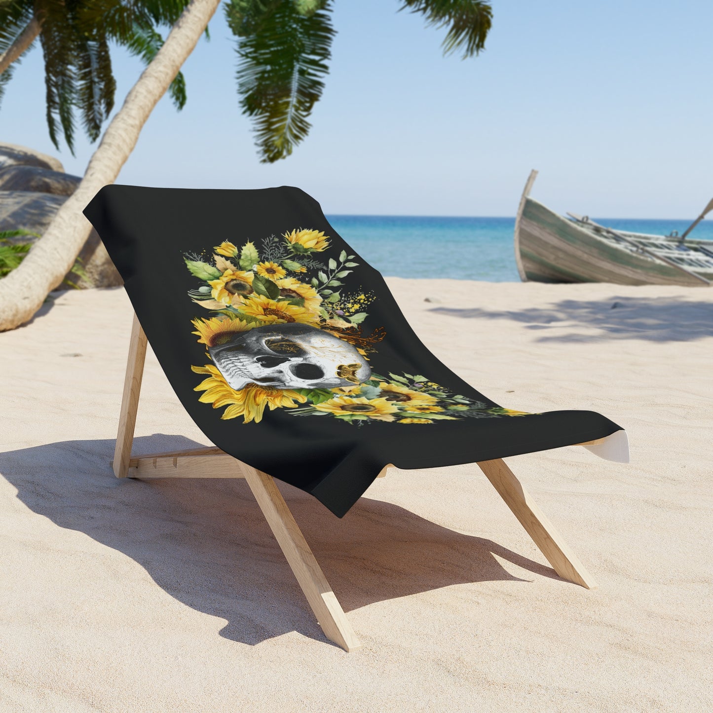 Gothic Sunflower Beach Towel