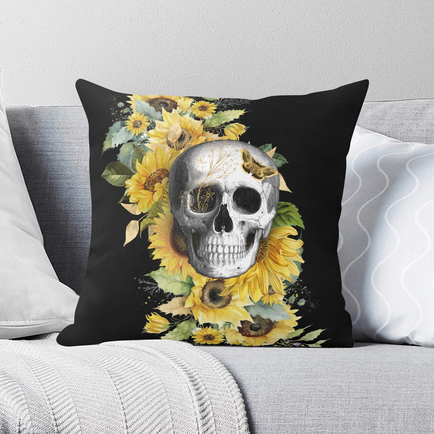 Gothic Sunflower Double Sided Pillow Cover (1 pc)