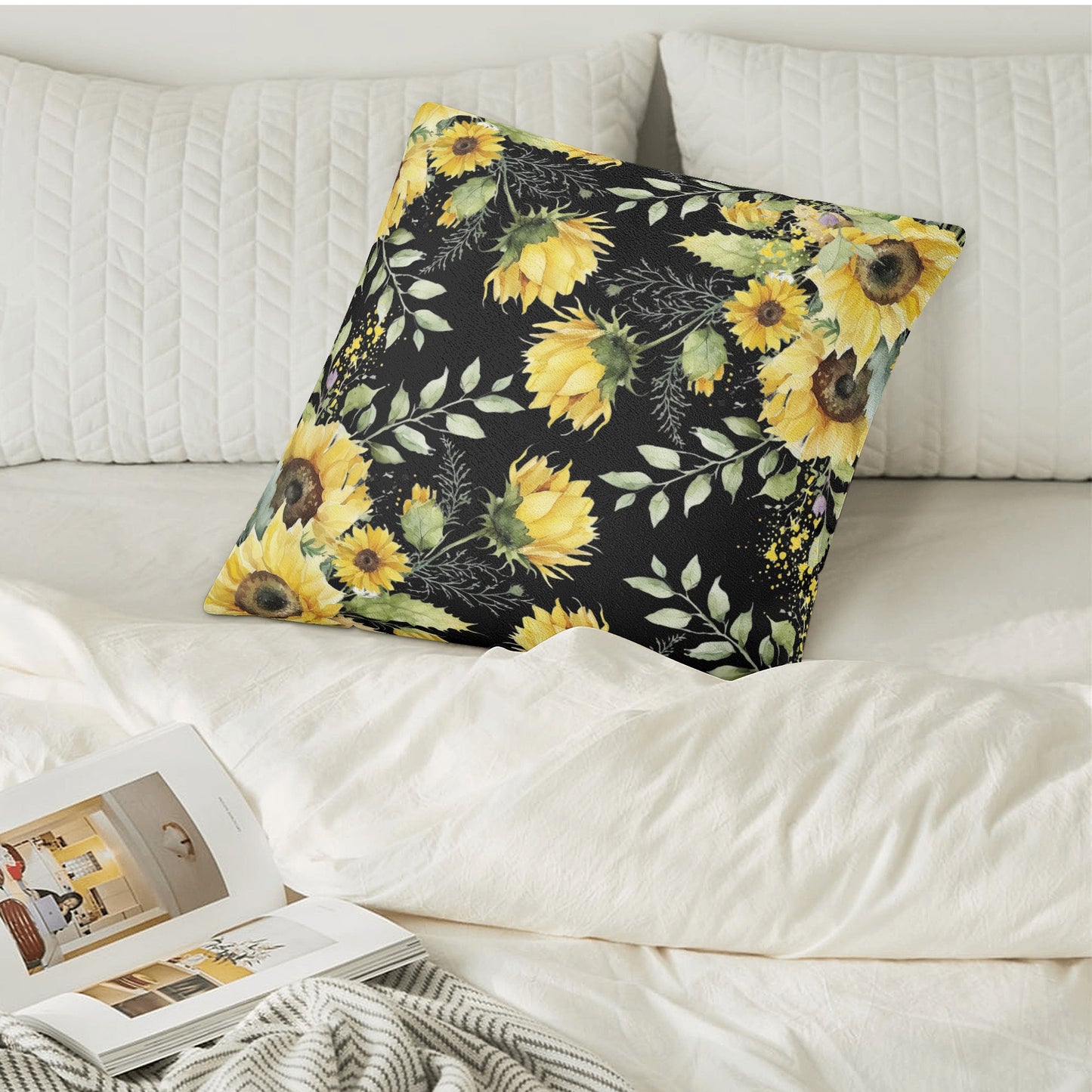 Gothic Sunflower Double Sided Pillow Cover (1 pc)