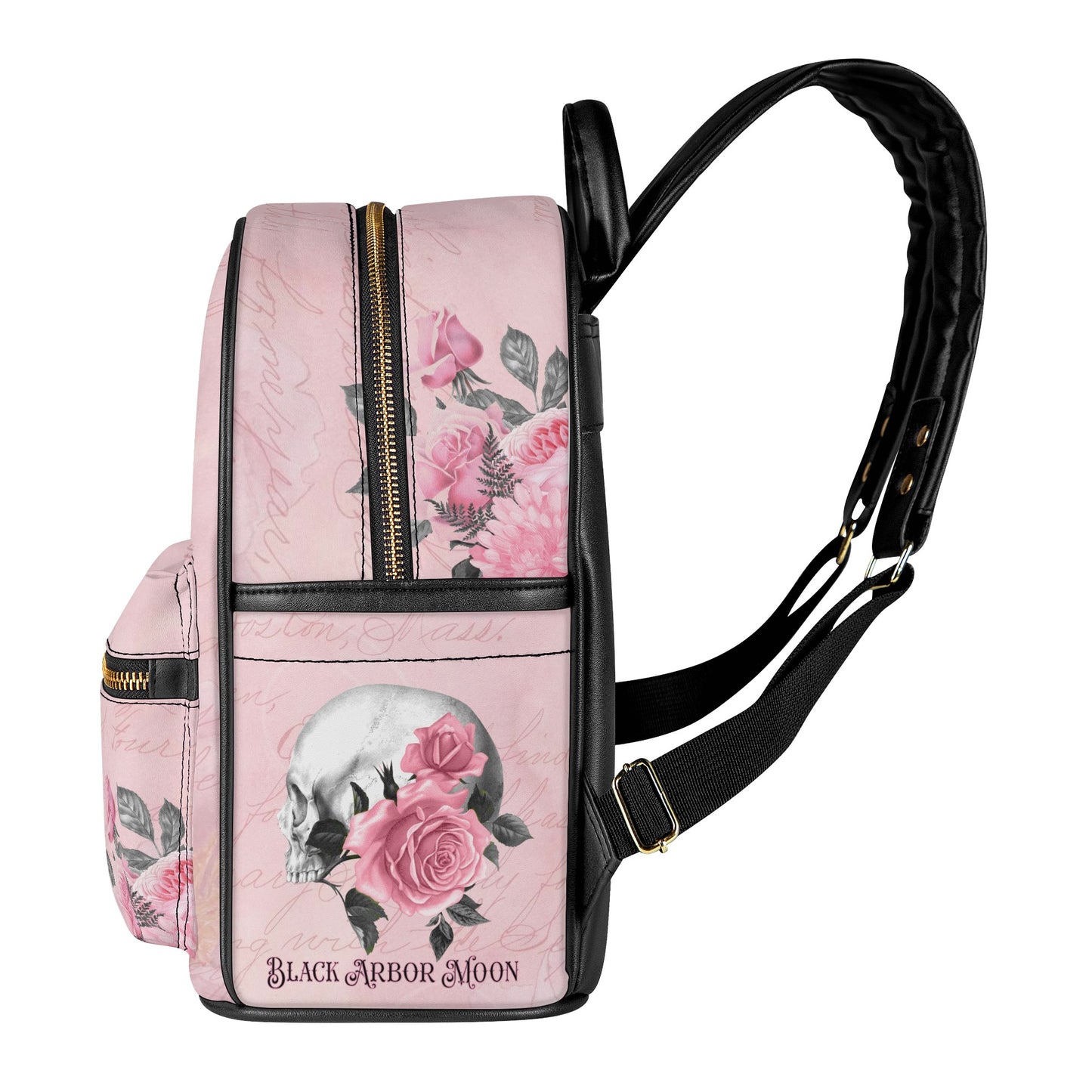 Pink Rose Macabre Casual Mini Backpack