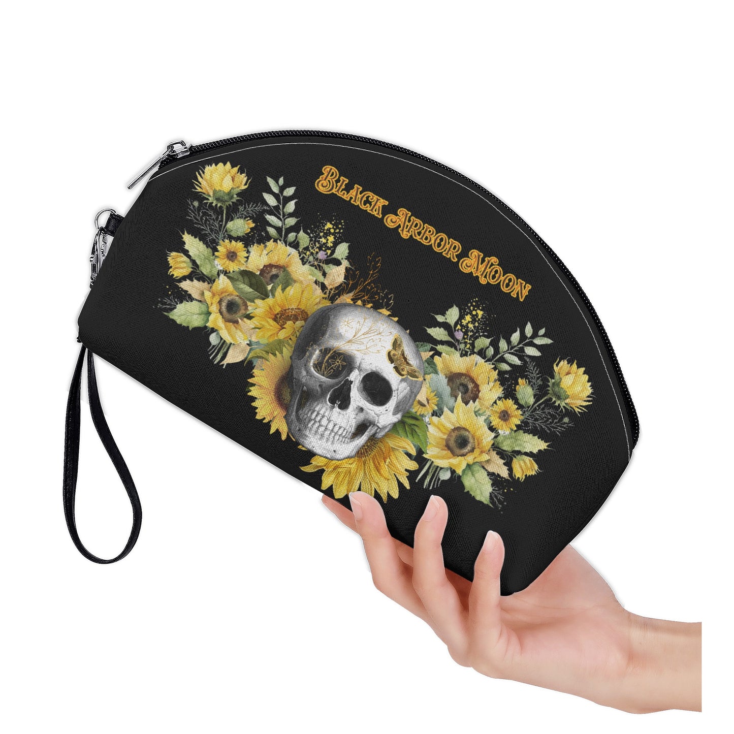 Gothic Sunflower Curve Cosmetic Bag