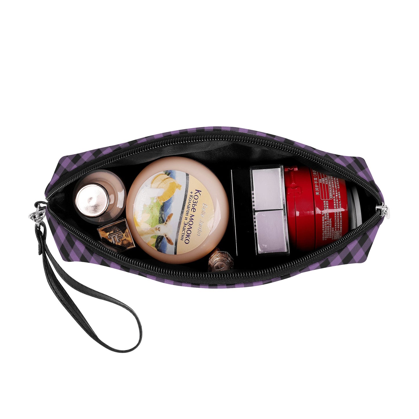 Cemetery Picnic Curve Cosmetic Bag in Purple Mist