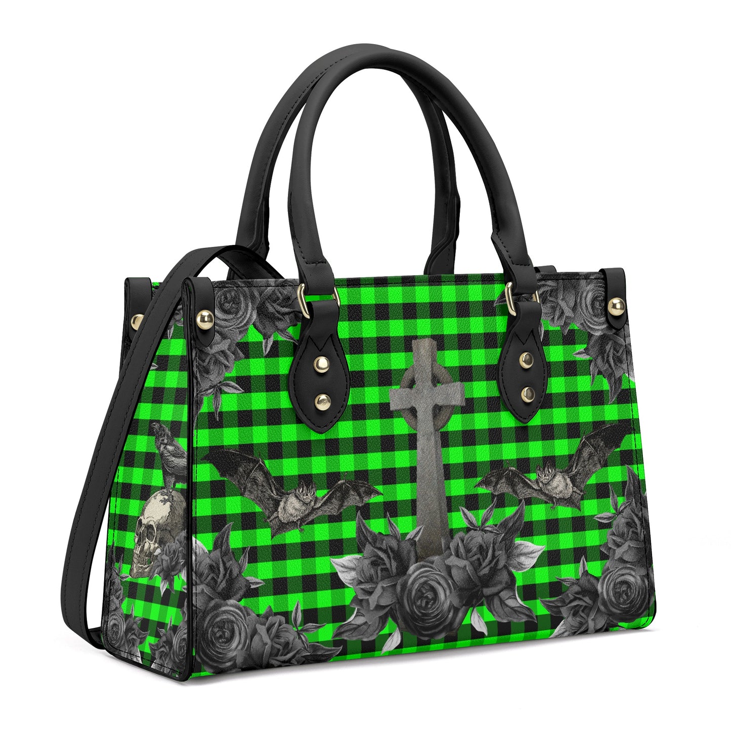 Cemetery Picnic Luxury PU Handbag in Ooze Green