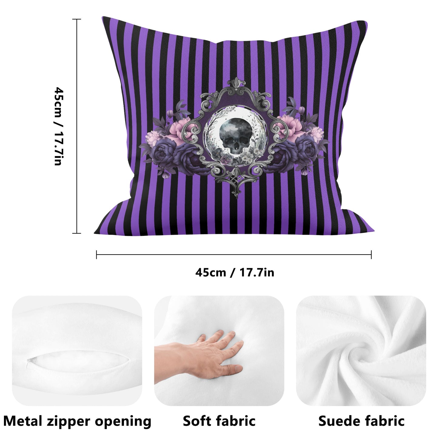 Purple Noir Double-Sided Pillow Case (1 pc)