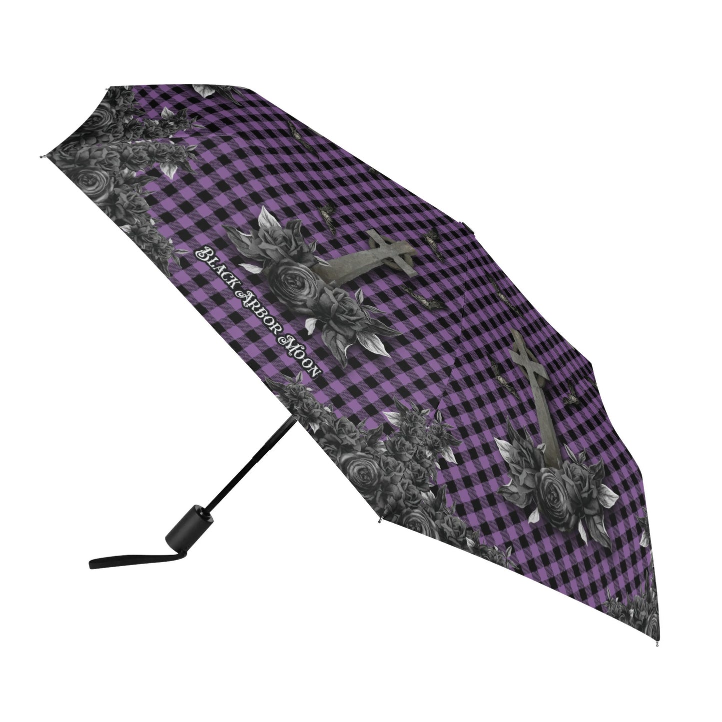Cemetery Picnic Auto Open & Close Umbrella in Purple Mist
