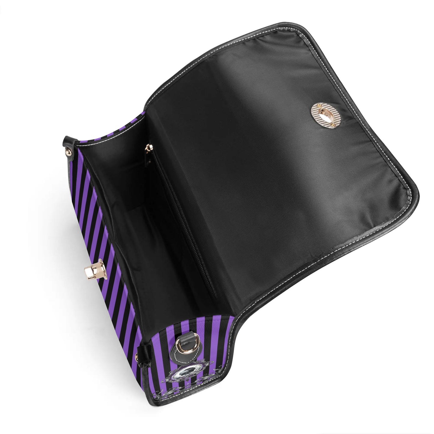 Purple Noir Faux Leather Satchel Bag