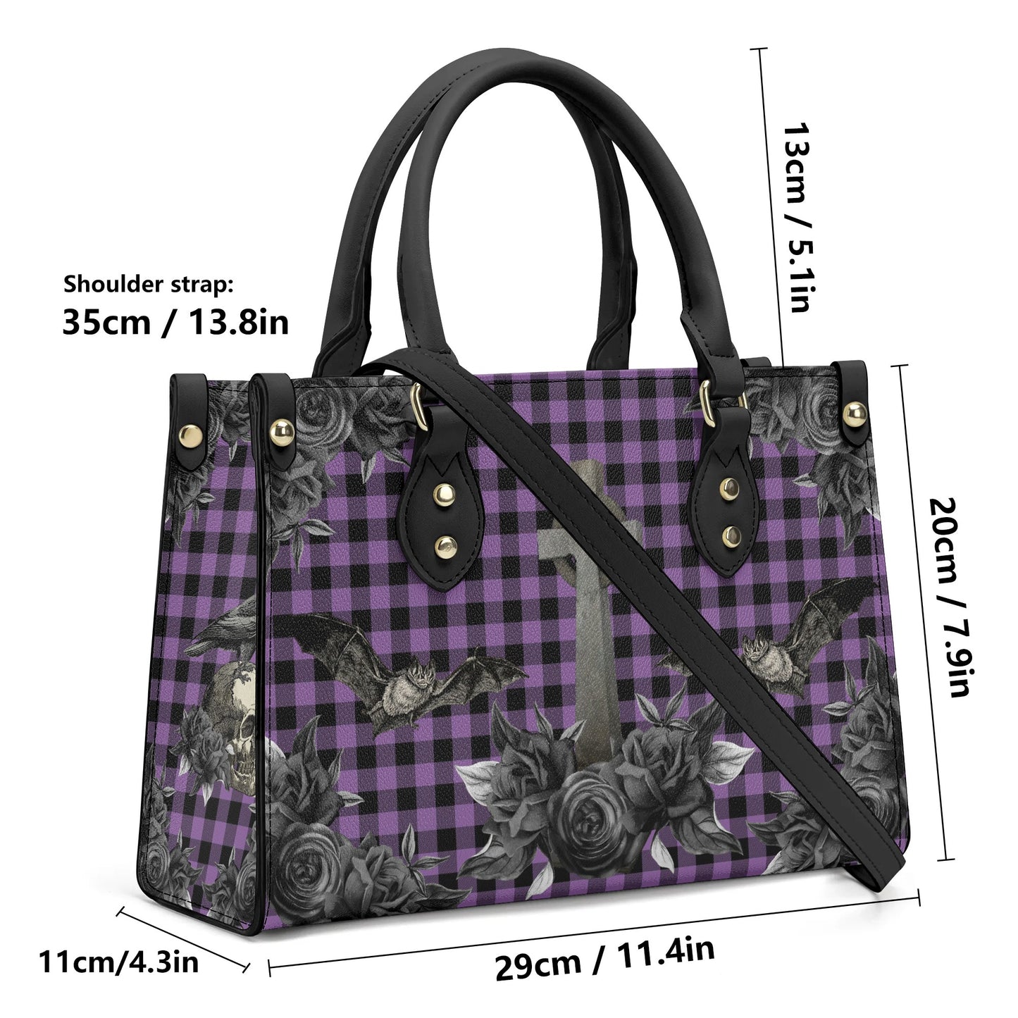 Cemetery Picnic Luxury PU Handbag in Purple Mist