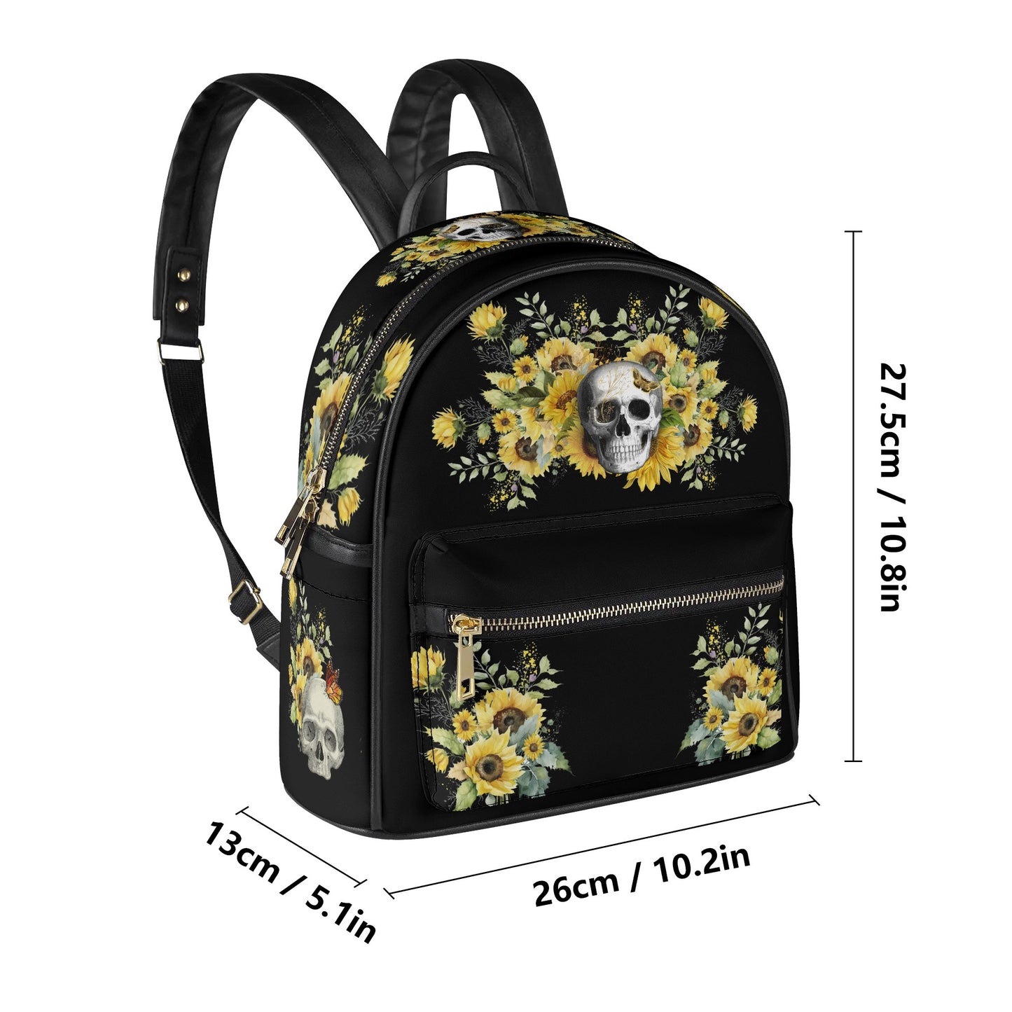 Gothic Sunflower Casual Mini Backpack