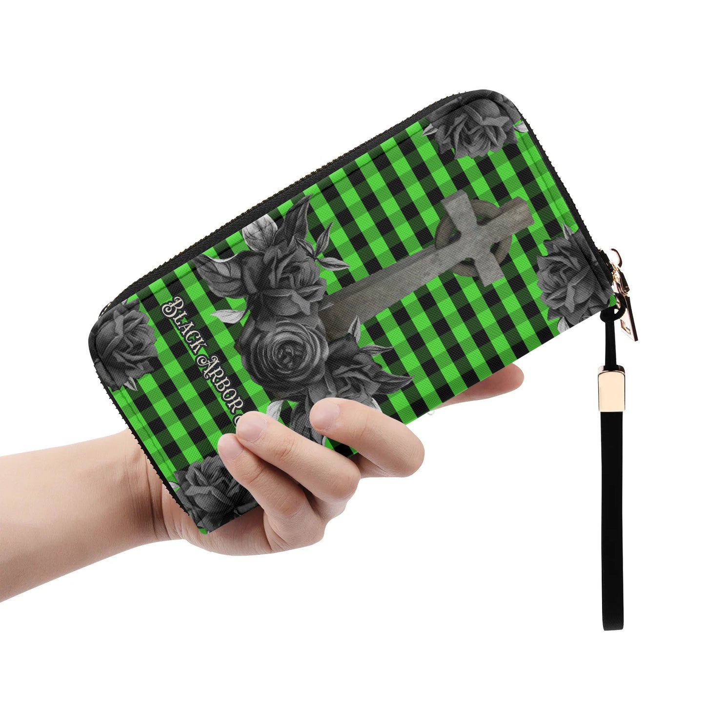 Cemetery Picnic Clutch Wallet in Ooze Green