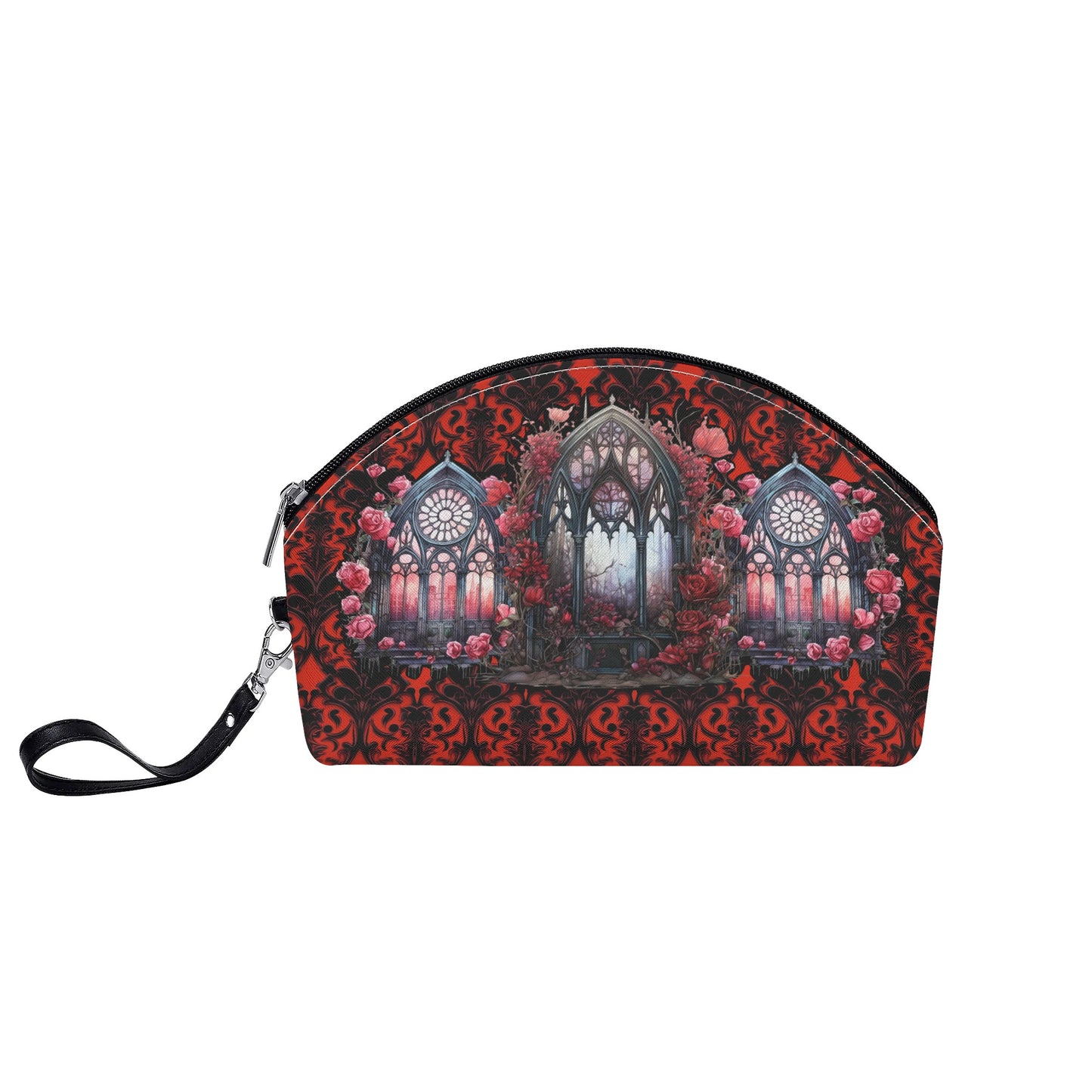 Red Cathedral Curved Cosmetic Bag