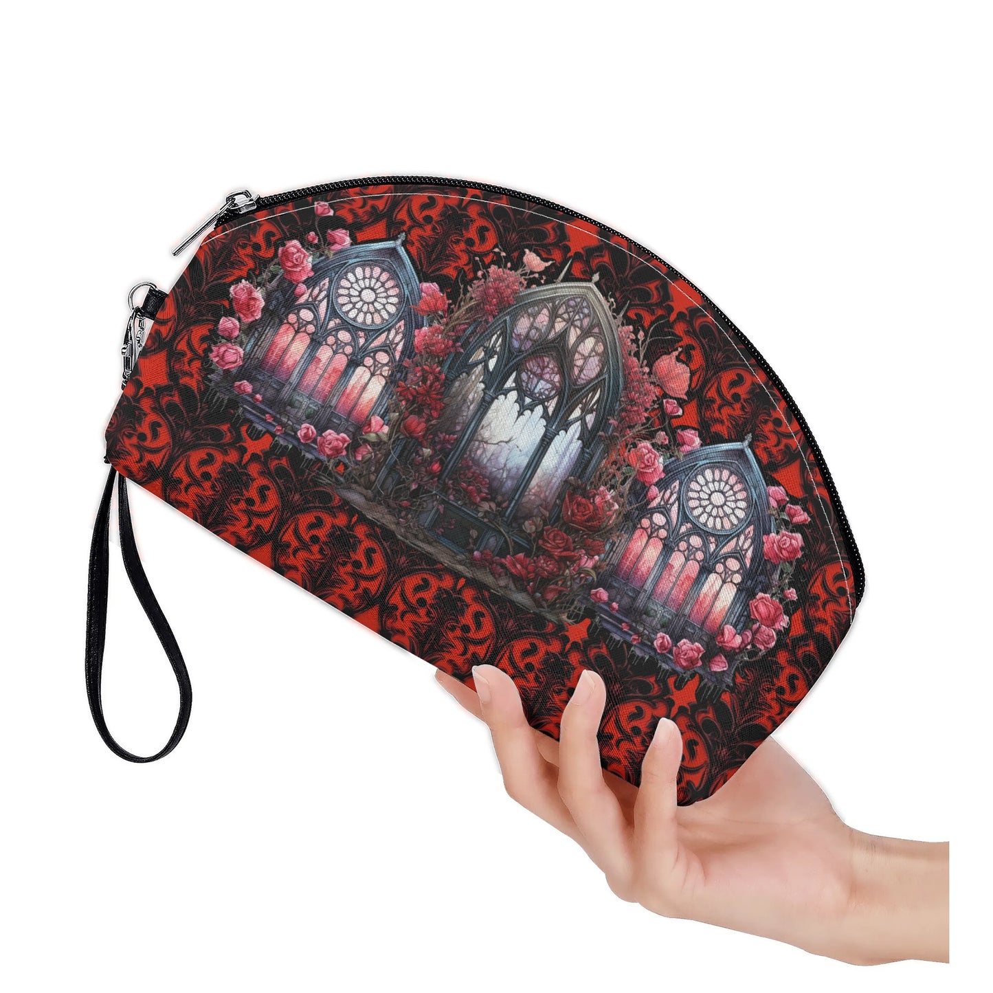 Red Cathedral Curved Cosmetic Bag