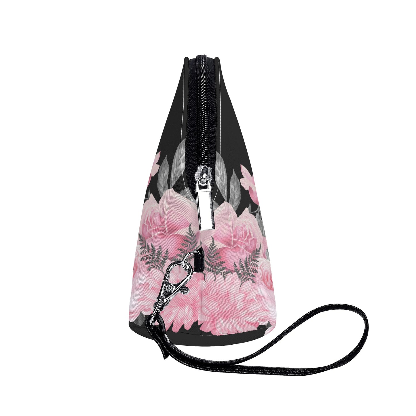 Pink Rose Macabre Curve Cosmetic Bag