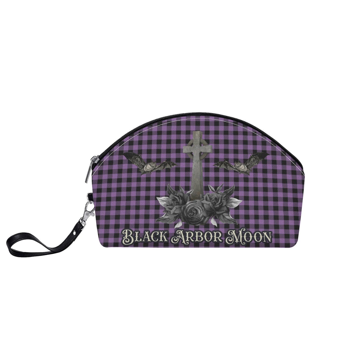 Cemetery Picnic Curve Cosmetic Bag in Purple Mist
