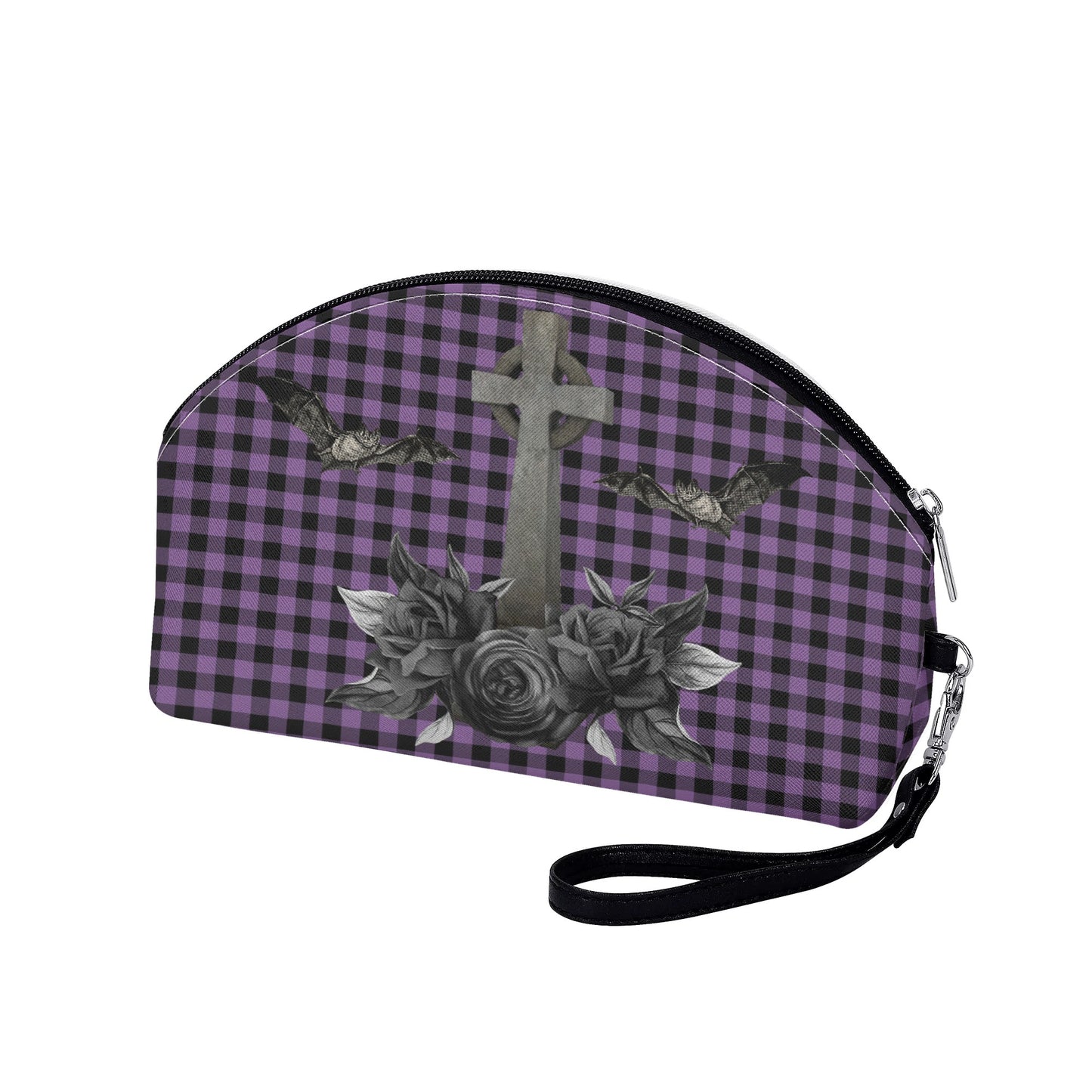 Cemetery Picnic Curve Cosmetic Bag in Purple Mist
