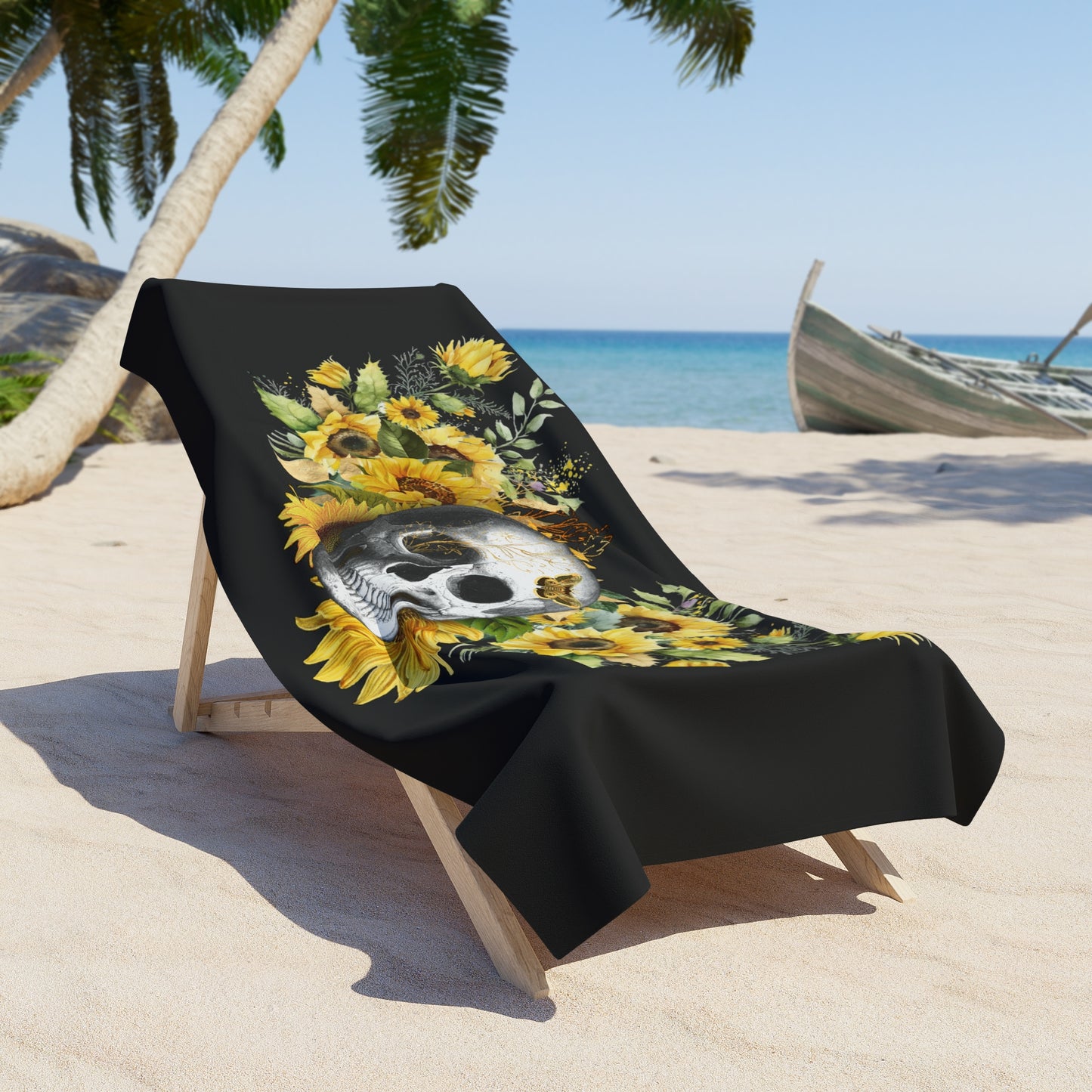 Gothic Sunflower Beach Towel