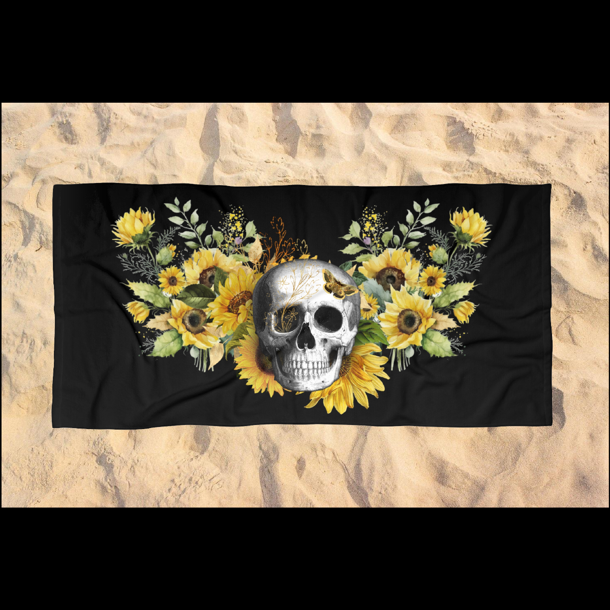 Gothic Sunflower Beach Towel