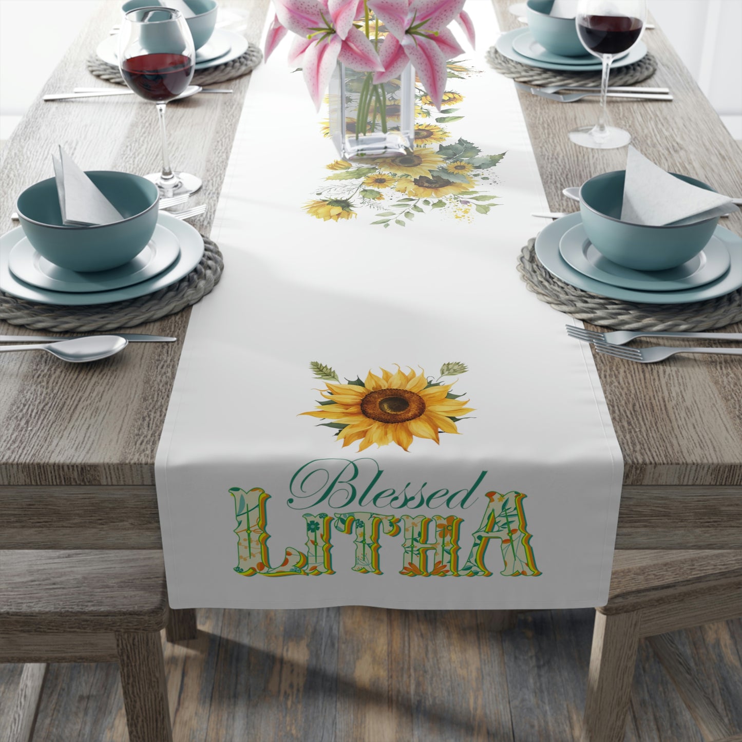 Blessed Litha Midsummer Sabbat Table Runner (Cotton, Poly)