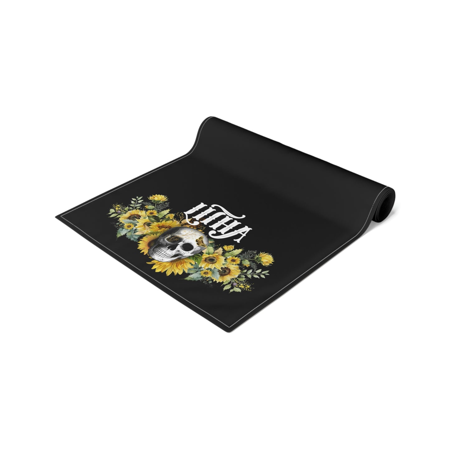 Gothic Litha Midsummer Sabbat Table Runner in Black (Cotton, Poly)