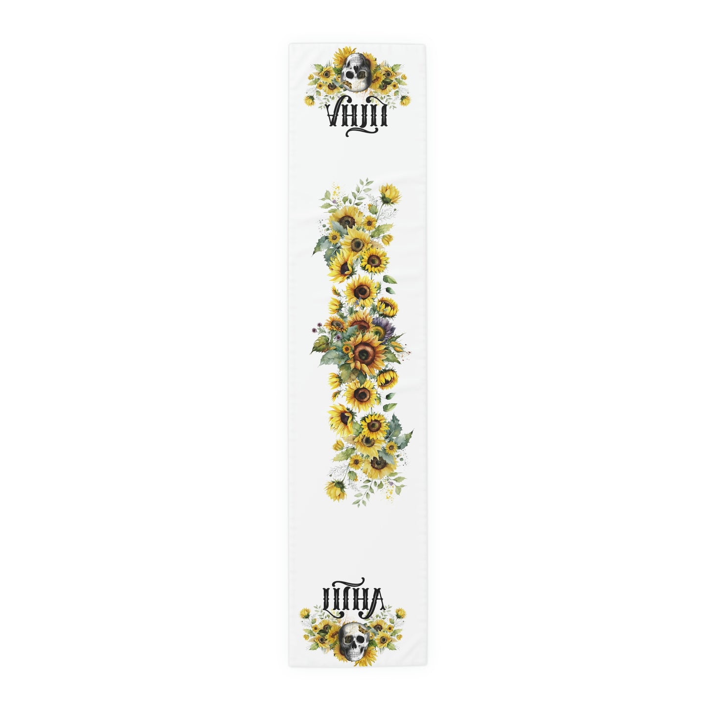 Gothic Litha Midsummer Sabbat Table Runner in White (Cotton, Poly)