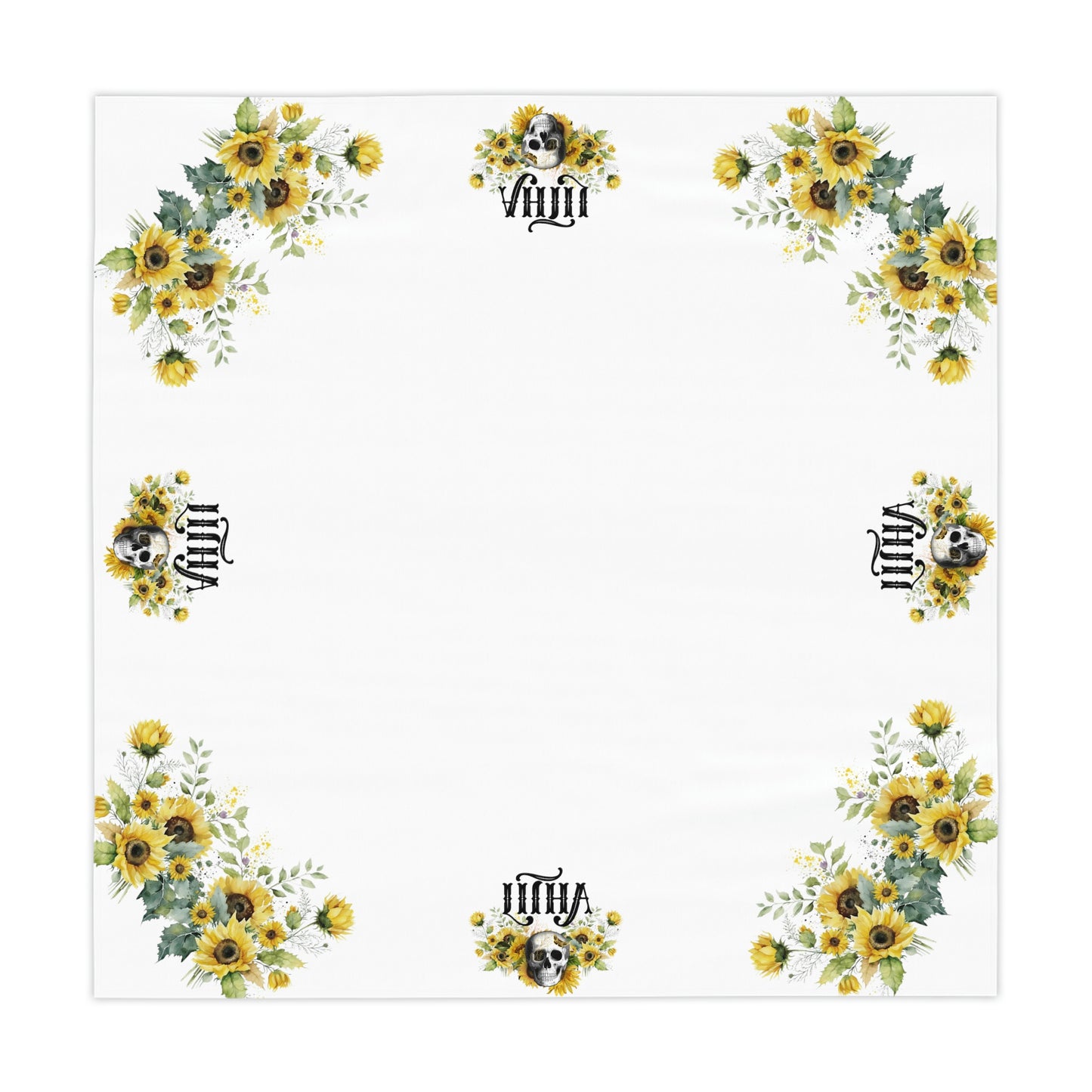 Gothic Litha Midsummer Sabbat Tablecloth in White