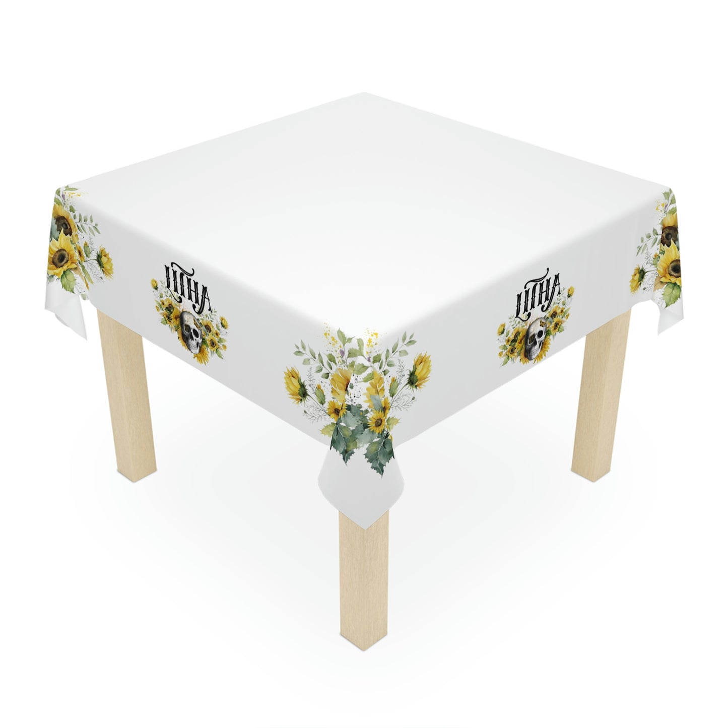 Gothic Litha Midsummer Sabbat Tablecloth in White
