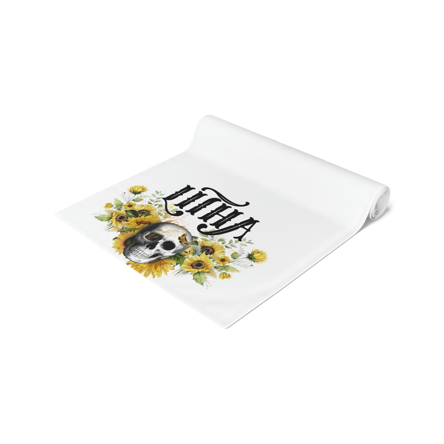 Gothic Litha Midsummer Sabbat Table Runner in White (Cotton, Poly)