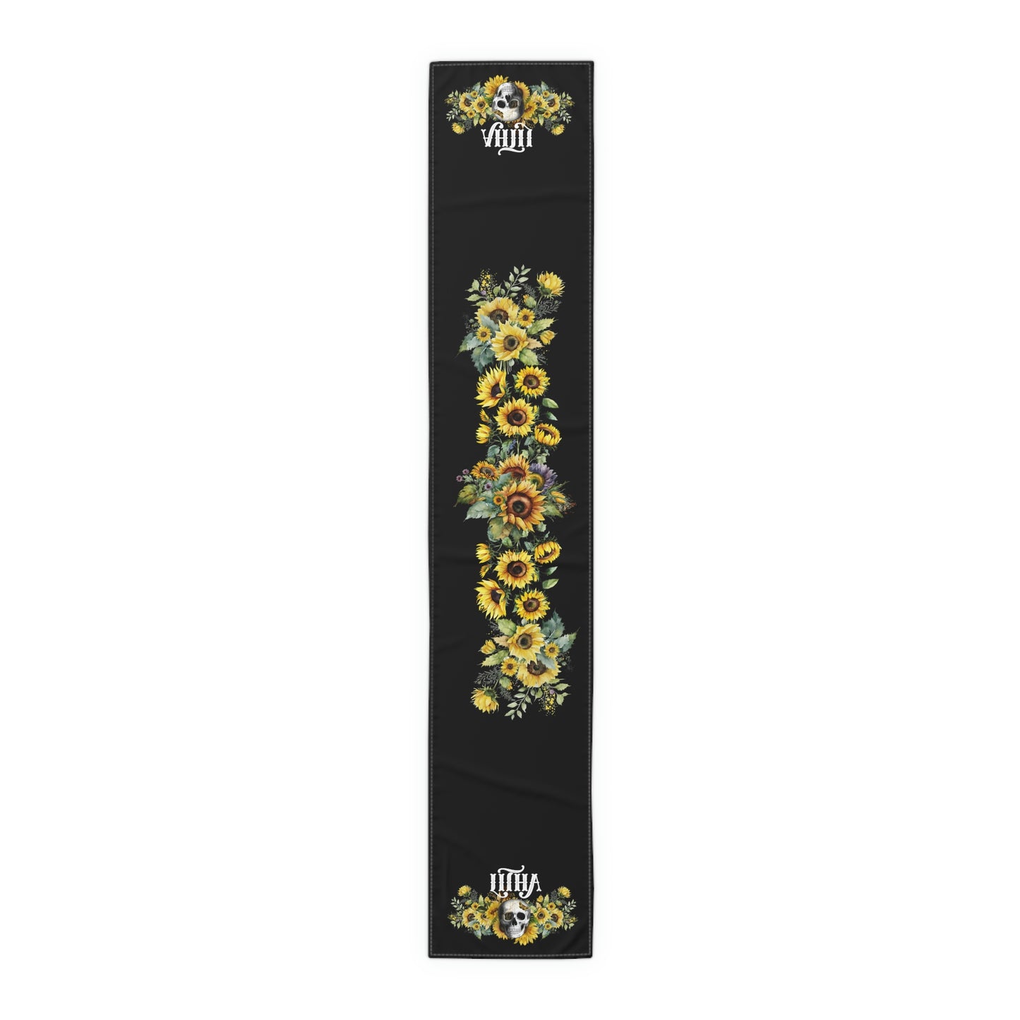 Gothic Litha Midsummer Sabbat Table Runner in Black (Cotton, Poly)