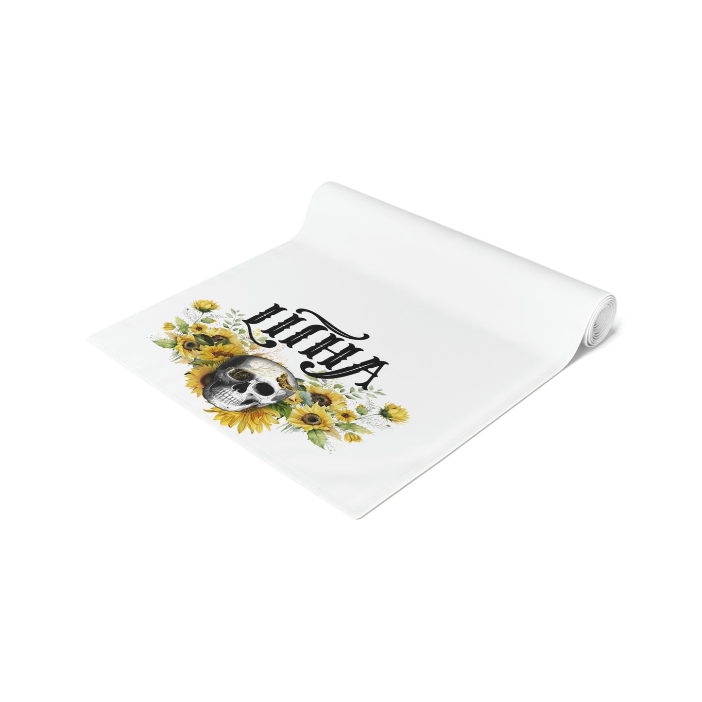 Gothic Litha Midsummer Sabbat Table Runner in White (Cotton, Poly)