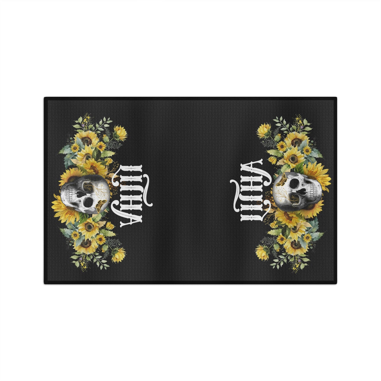 Gothic Litha Midsummer Soft Tea Towel in Black