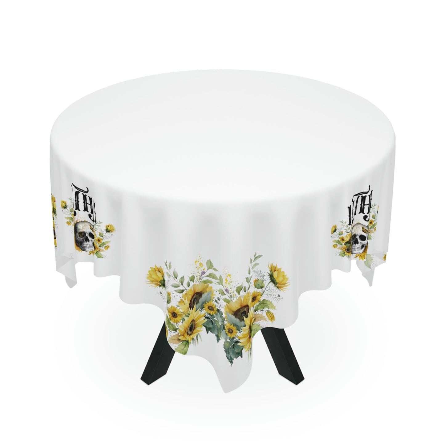 Gothic Litha Midsummer Sabbat Tablecloth in White