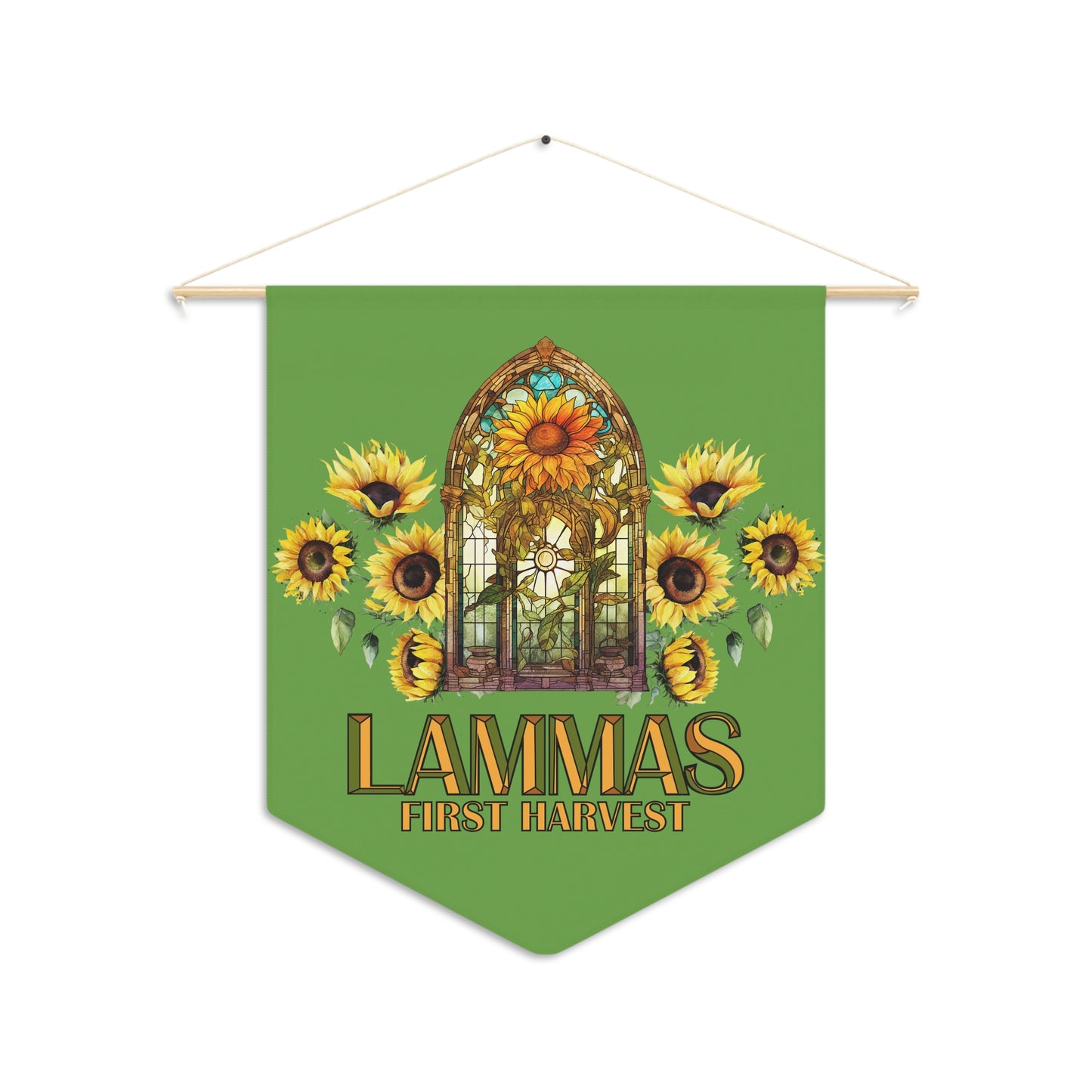 Lammas First Harvest Sabbat Pennant in Green