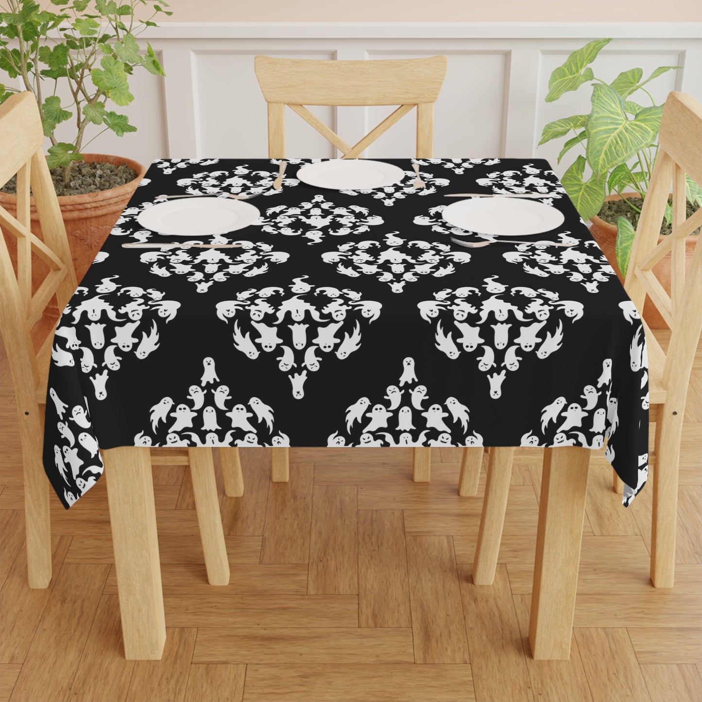 Ghostly Damask Tablecloth