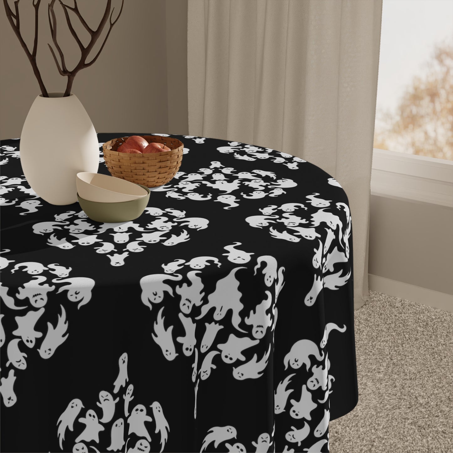 Ghostly Damask Tablecloth