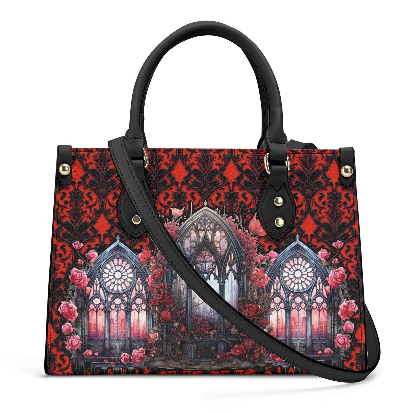 Red Cathedral Luxury PU Handbag