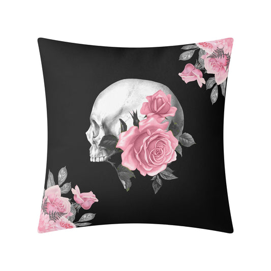 Pink Rose Macabre Right Facing Double Sided Pillow Cover
