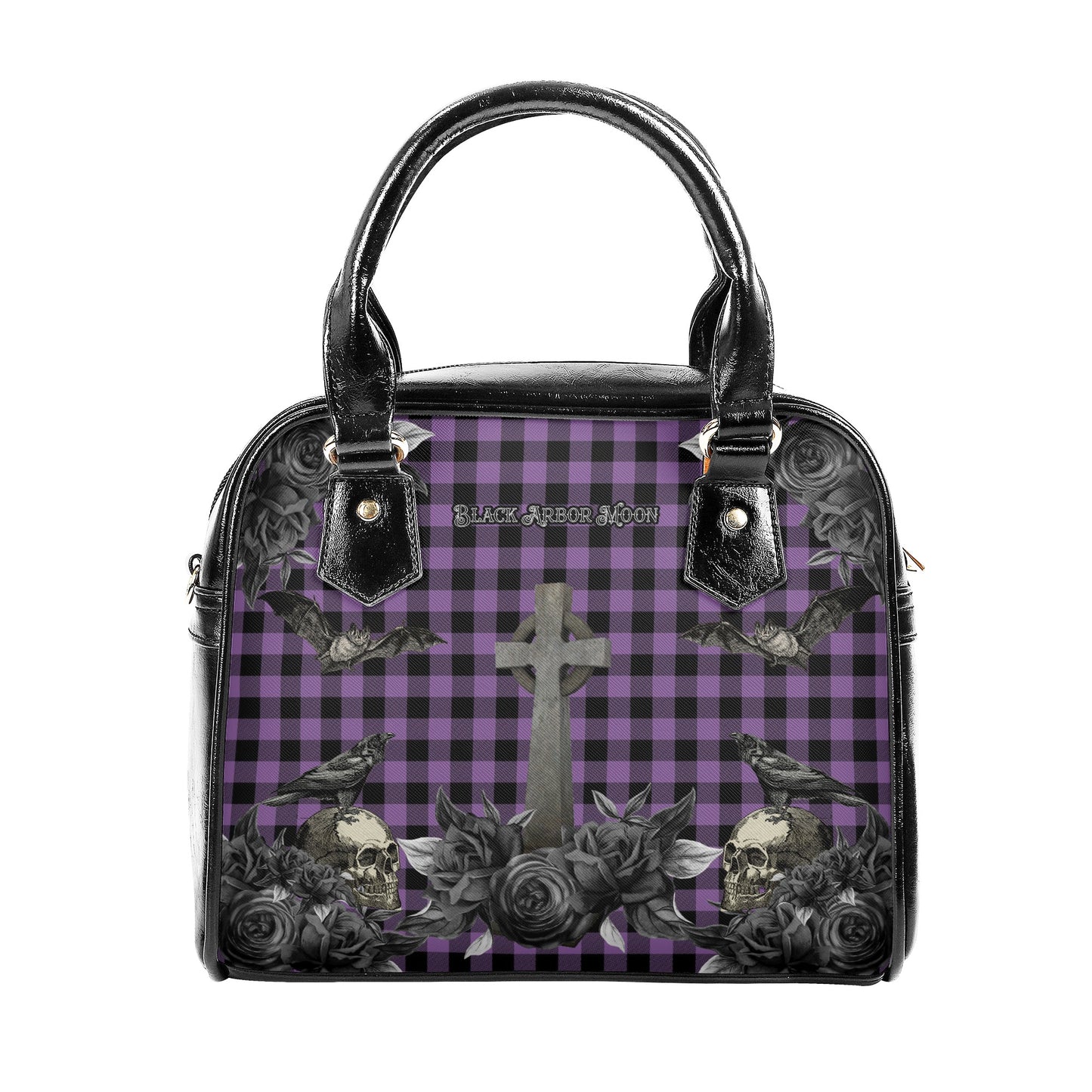 Cemetery Picnic Shoulder Handbag in Purple Mist