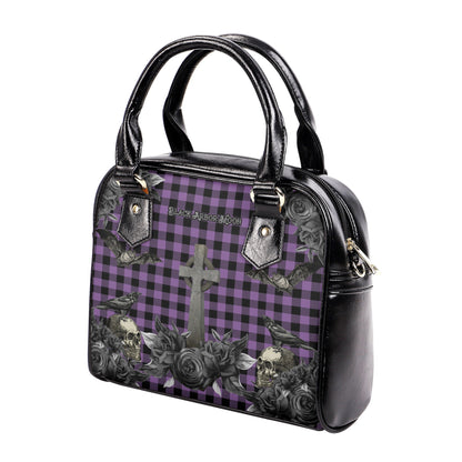 Cemetery Picnic Shoulder Handbag in Purple Mist