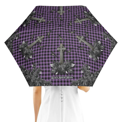 Cemetery Picnic Auto Open & Close Umbrella in Purple Mist