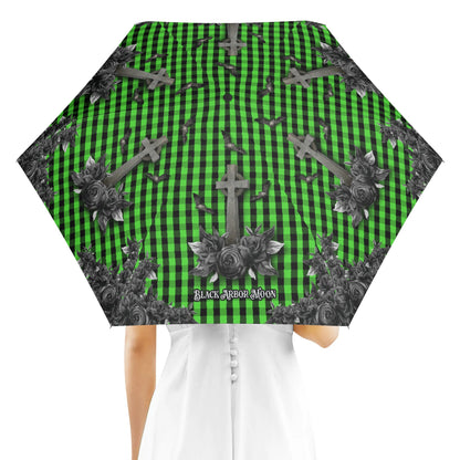 Cemetery Picnic Auto Open & Close Umbrella in Ooze Green