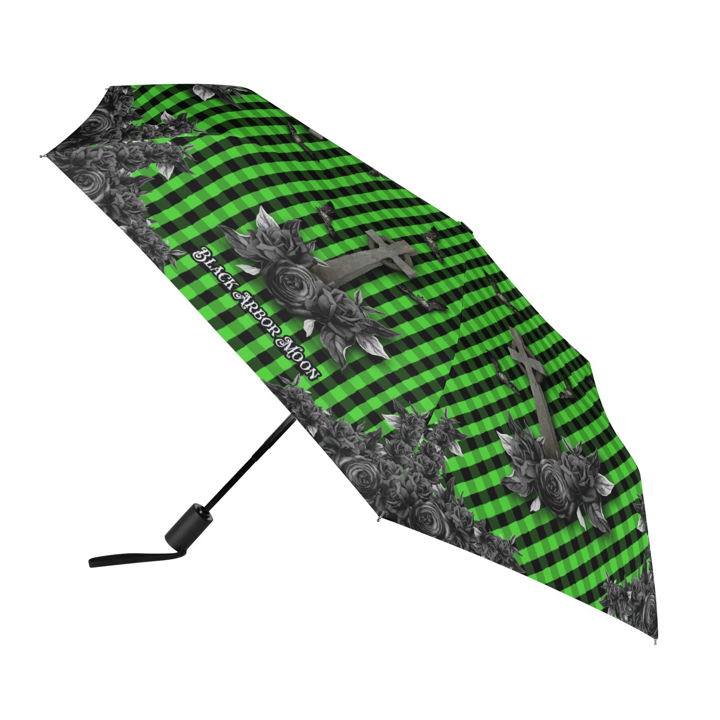 Cemetery Picnic Auto Open & Close Umbrella in Ooze Green