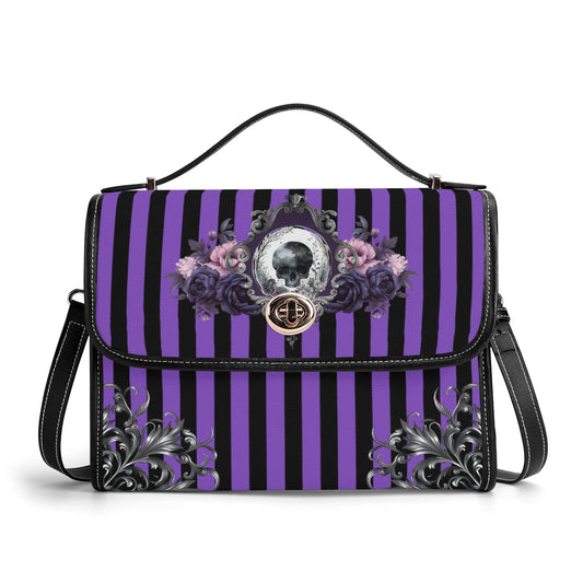 Purple Noir Faux Leather Satchel Bag