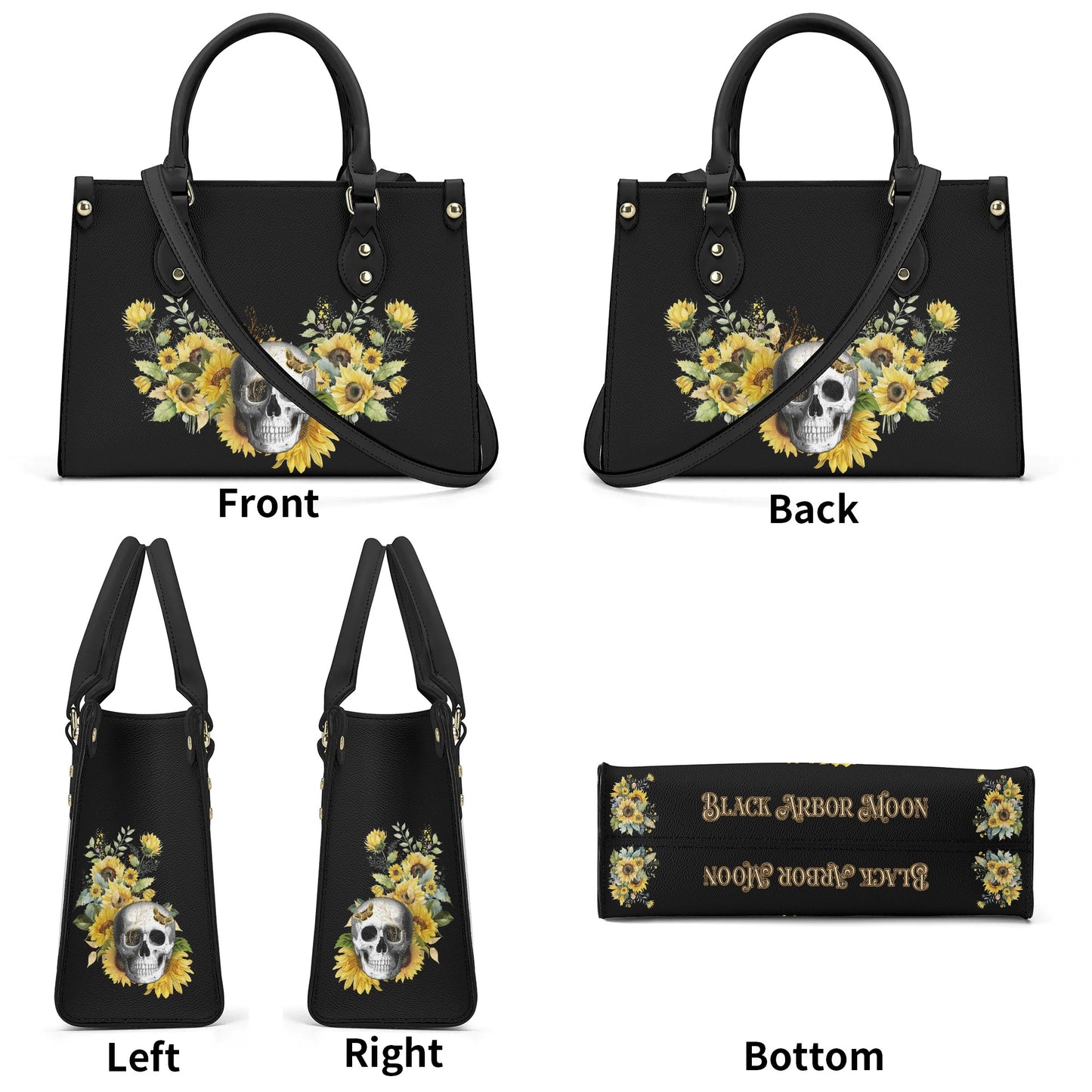 Gothic Sunflower Luxury Handbag