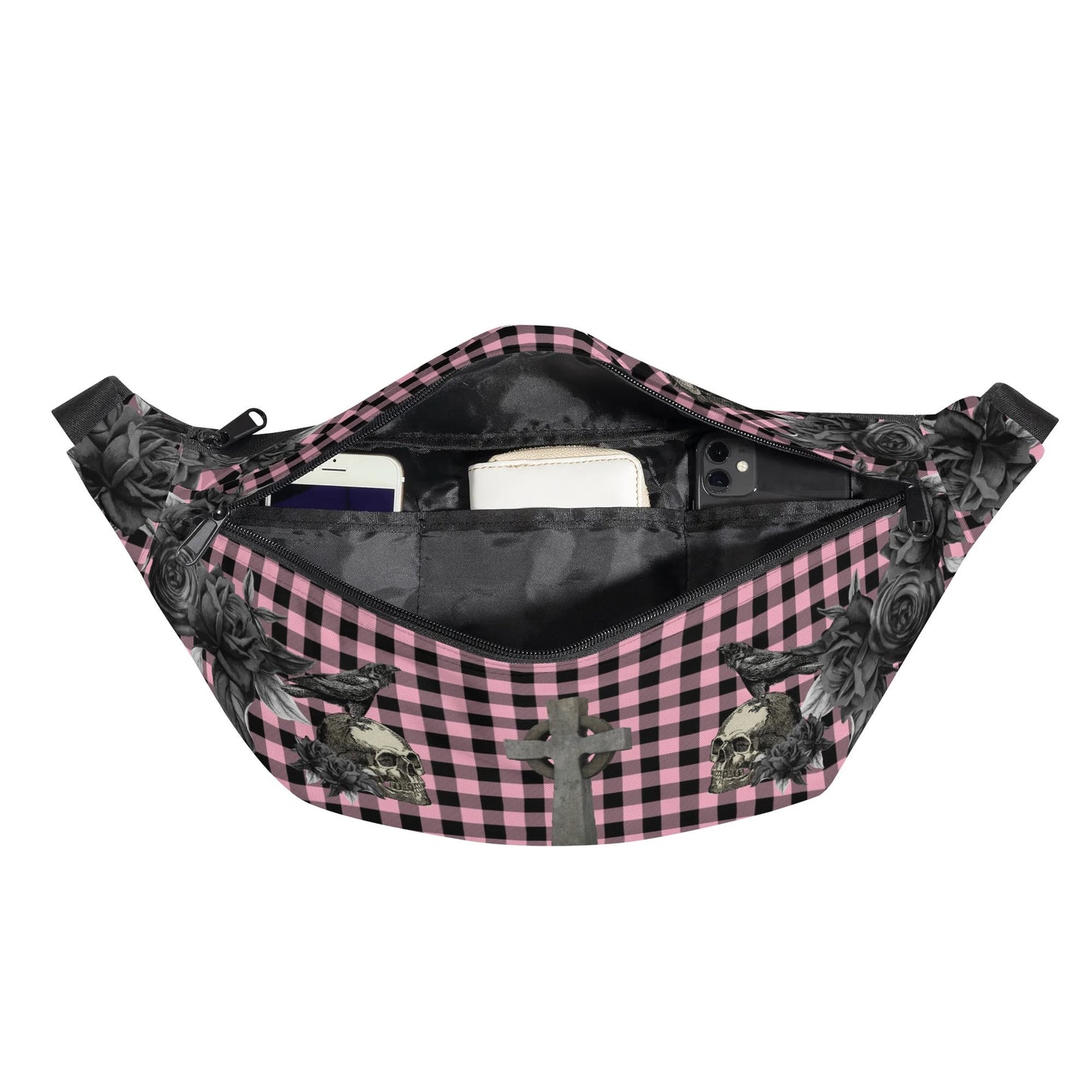 Large Cemetery Picnic Waist Pack in Ghoulish Pink