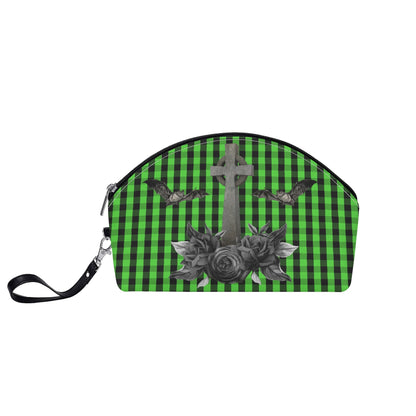 Cemetery Picnic Curve Cosmetic Bag in Ooze Green