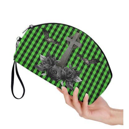 Cemetery Picnic Curve Cosmetic Bag in Ooze Green