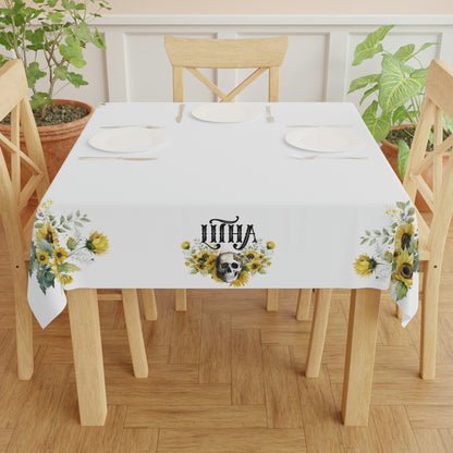 Gothic Litha Midsummer Sabbat Tablecloth in White